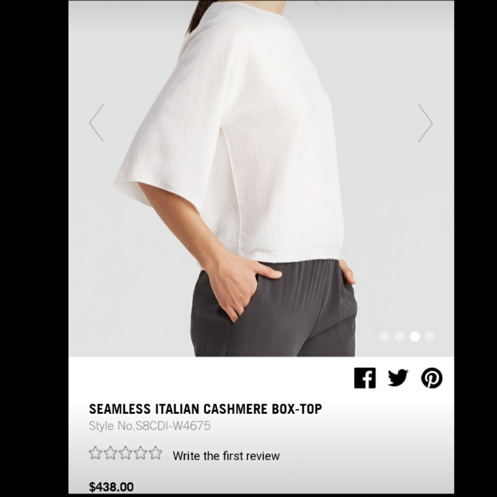 EILEEN FISHER SEAMLESS ITALIAN CASHMERE TOP M/M